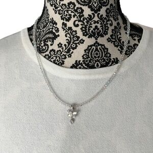 Sparkling Crystal Beaded Necklace with Petite Butterfly Pendant| Iridescent